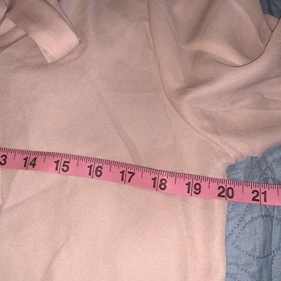 Yidarton Womens Blush Pink Long Sleeve Tie Neck Blouse Polyester M - Picture 5 of 8